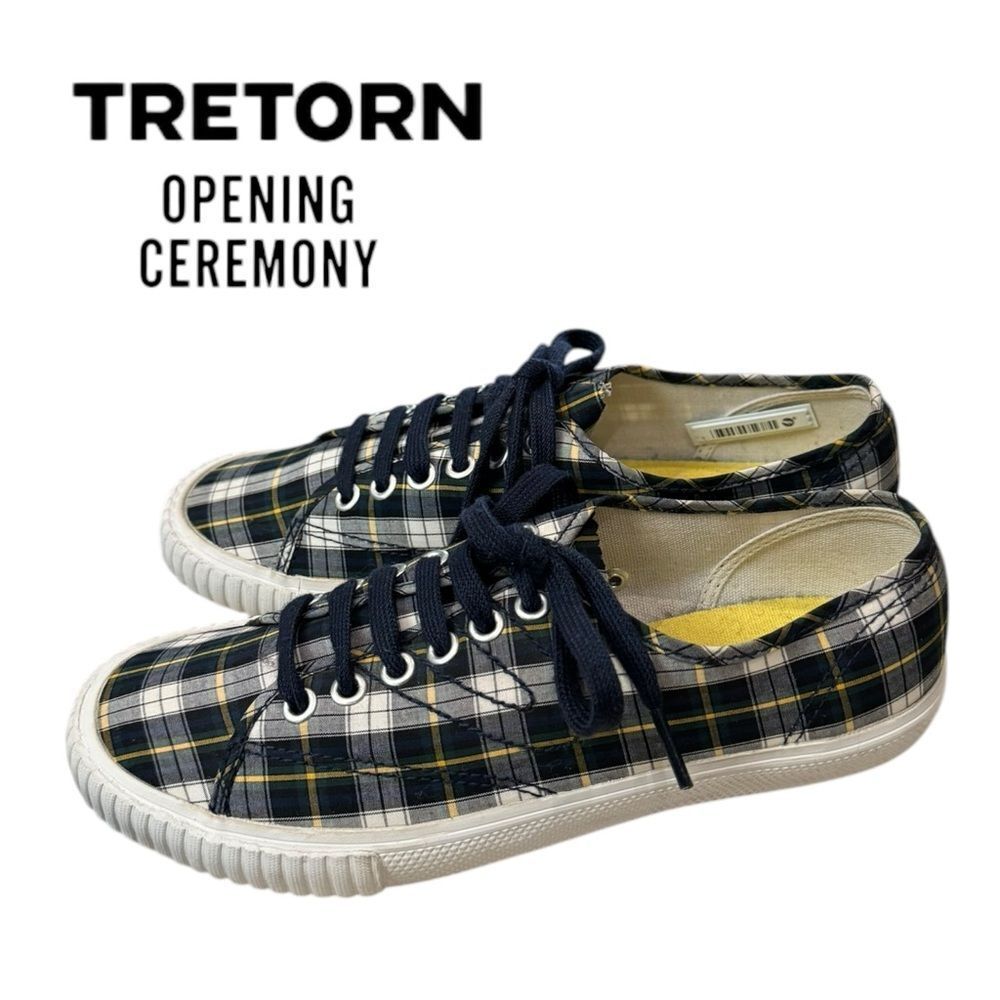 New TRETORN x OPENING CEREMONY Collab Unisex T-56 Blue Plaid Sneakers 36 4.5